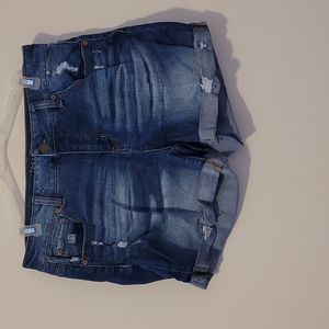 blue mid rise denim shorts size 10